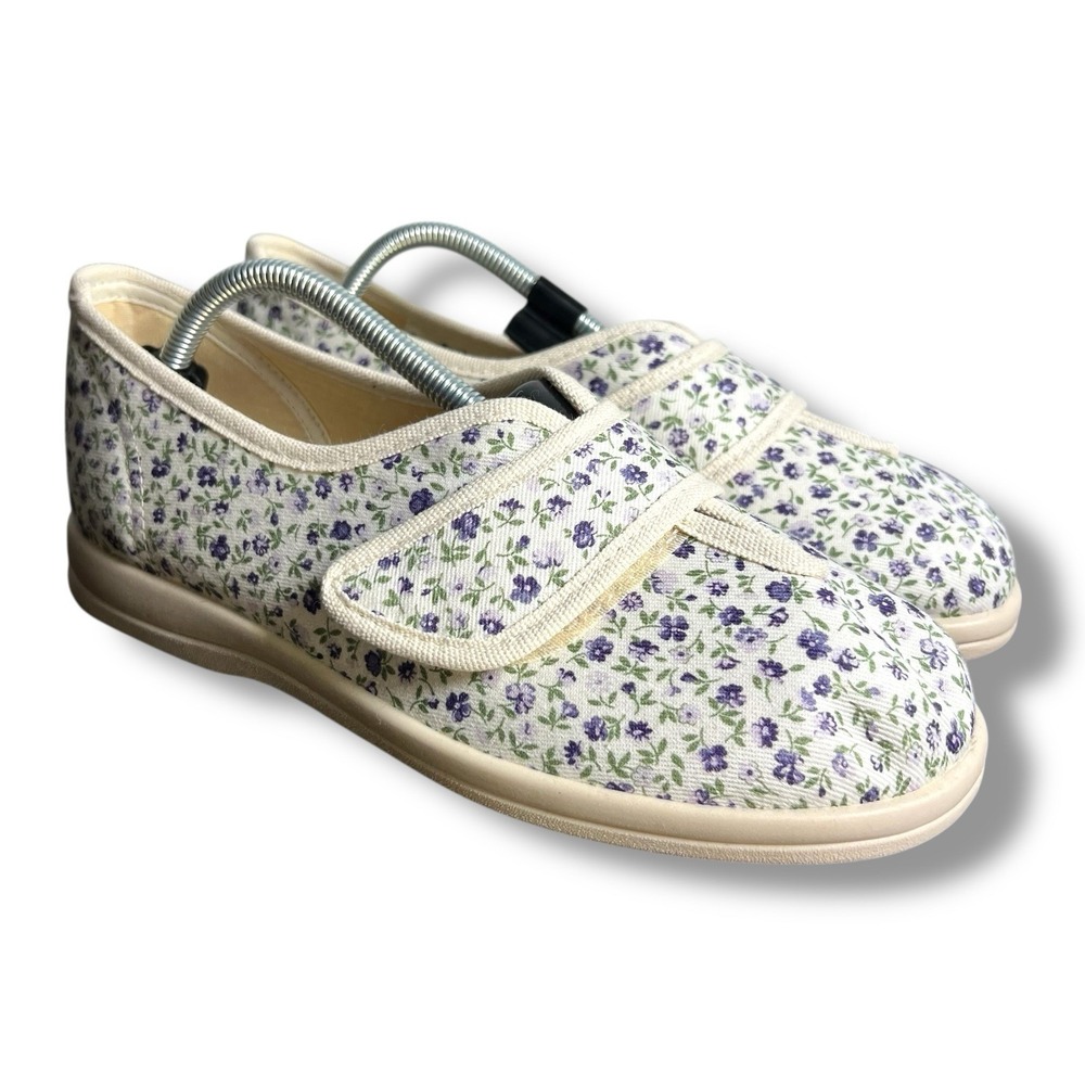 Cosyfeet Womens Sz UK 5‎ US 7 Slippers For Swollen Feet Floral Cottagecore Comfy